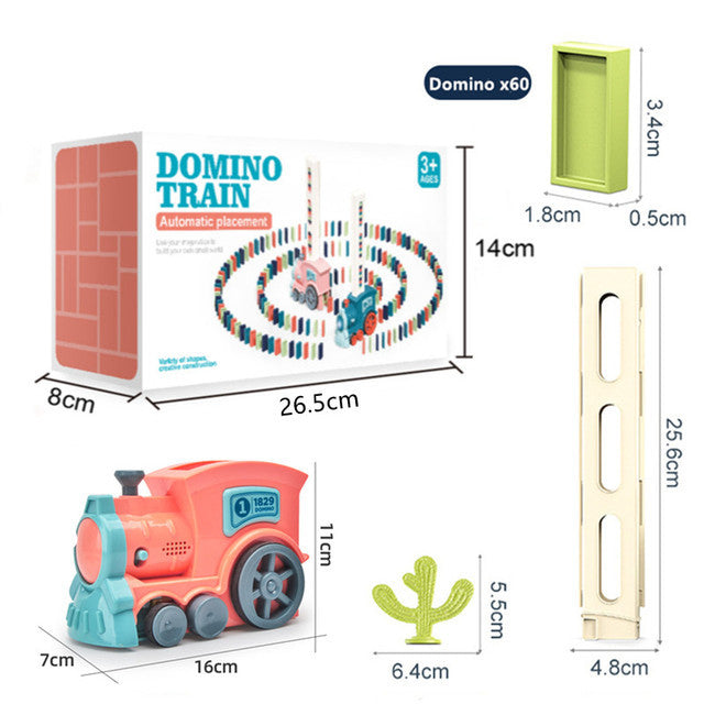 Cross-border dominoes vibrato with the same intellectual children's automatic release of licensed electric train toys