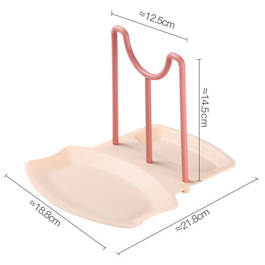 Creative pot cover rack sitting home kitchen countertop with shovel spoon rack free perforated cutting board storage rack pot cover rack