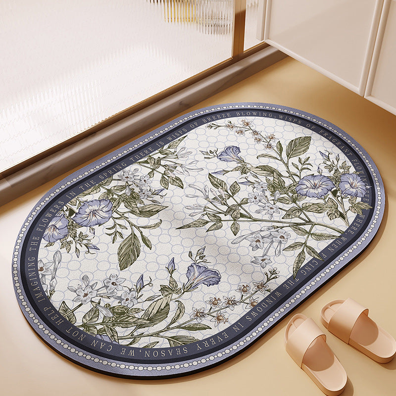 Bathroom diatom mud soft floor mat toilet non-slip mat bathroom door step foot pad water-absorbing quick-drying easy-to-clean carpet