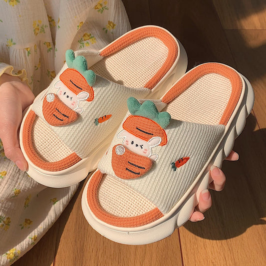 European and American female spring and autumn cute carrot slippers