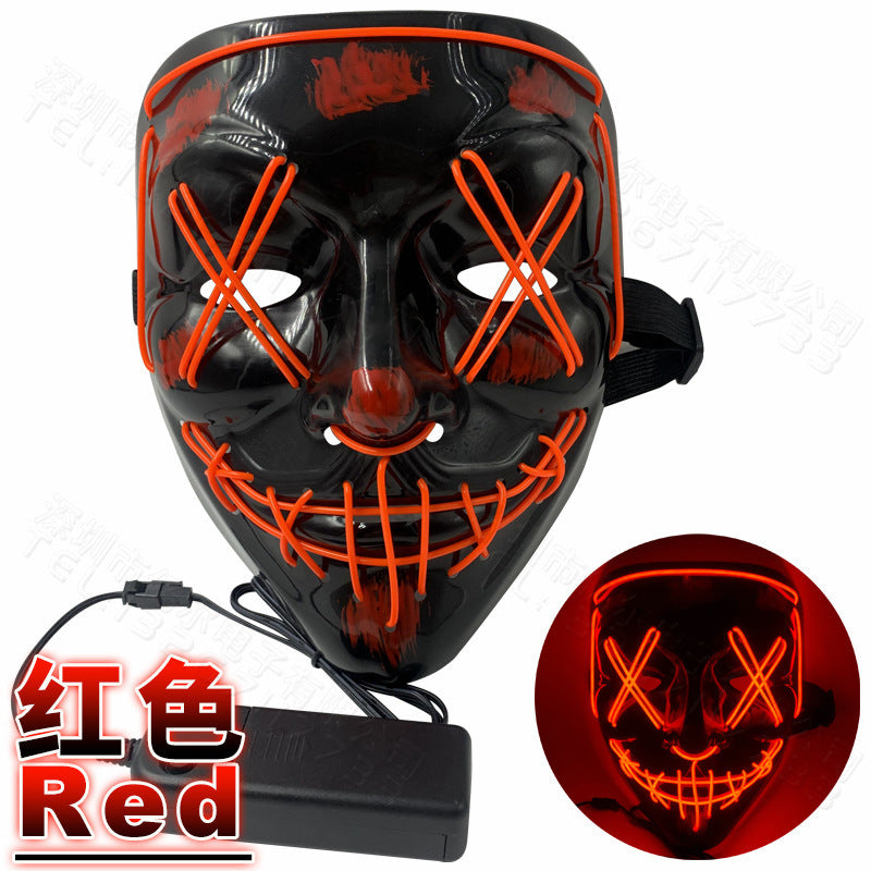 Halloween luminous mask led ghost face V-shaped thriller horror mask personality creative