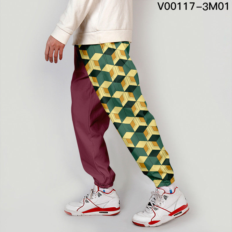 Cross-border men's clothing trend digital printing casual footwear overalls