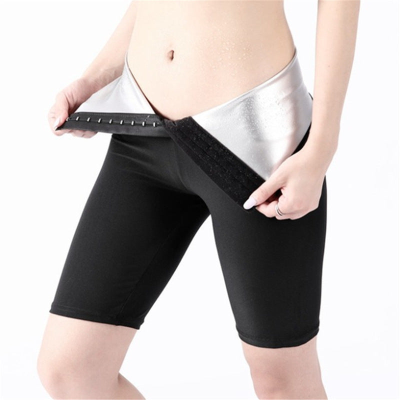 High-waist women's leggings trousers postpartum sweating pants shorts sweating hip pants waist waistband yoga pants