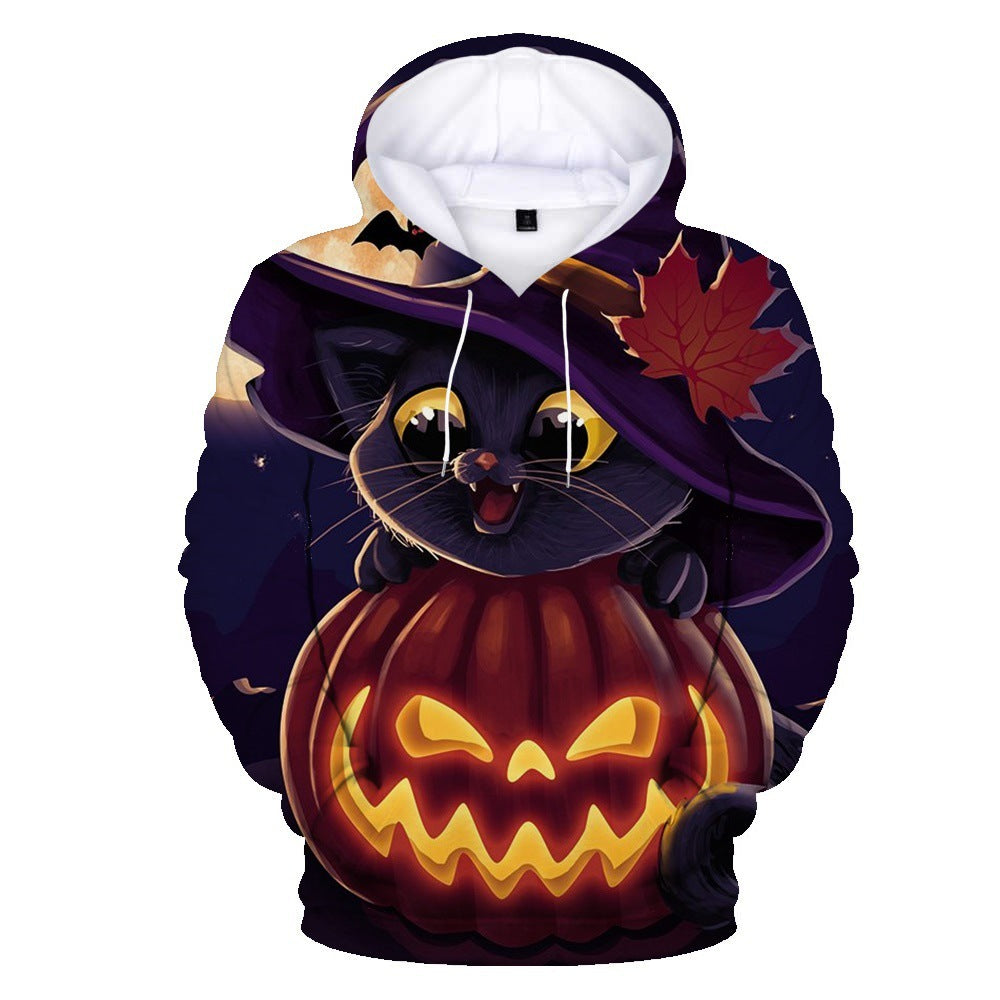 Halloween Explosion Pumpkin 3D Digital Print Clown Christmas Nightmare Series Hooded Sweater