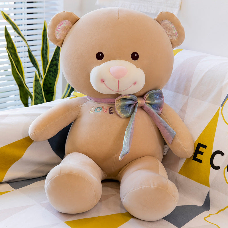 Creative Big Bear Pillow Plush Toy Cartoon Bow Knot Bear Doll Girls Valentine's Day Gift Teddy Bear Doll