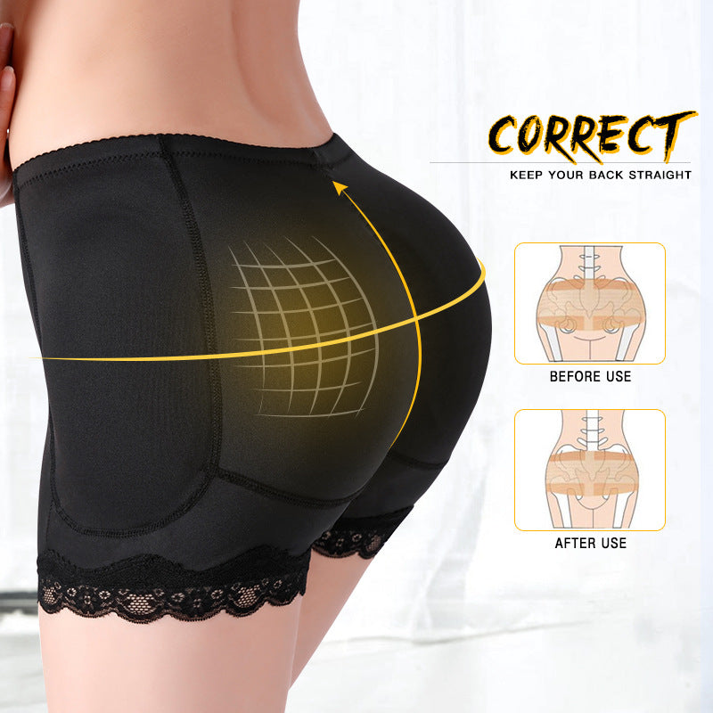 Abdominal pants women's hips and hips bottoming fake ass butt-lifting pants lace edge belt hip pad waist corset body sculpting underwear