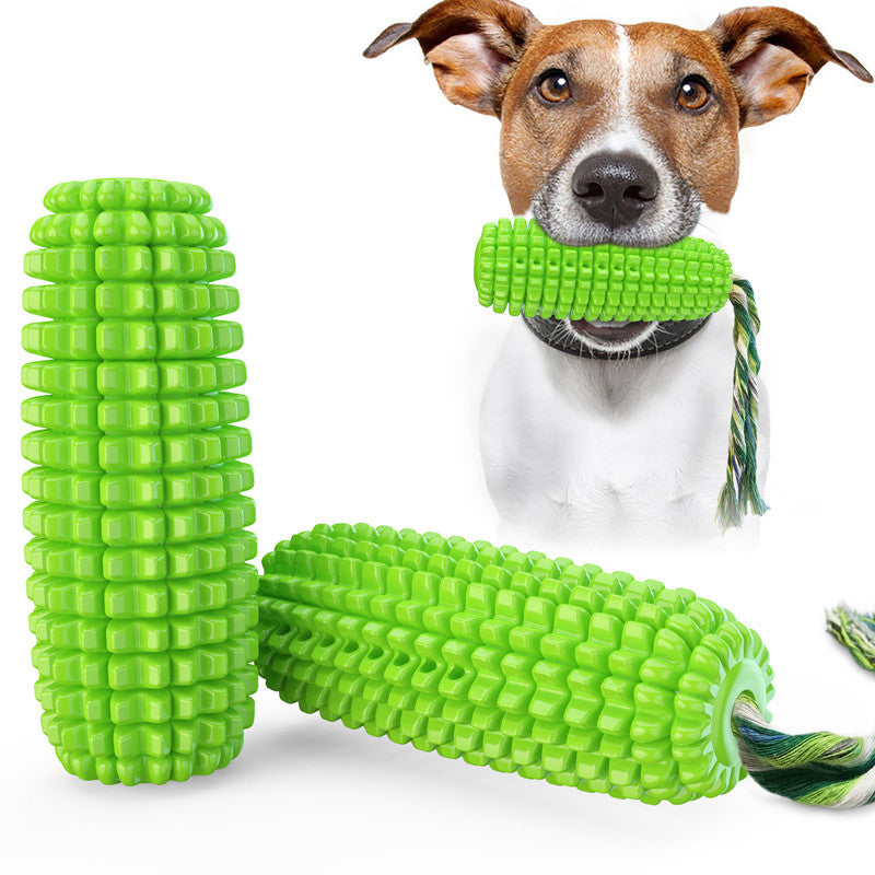 Dog toy tpr bite-resistant simulation sound corn bites dog toy molar stick rope knot