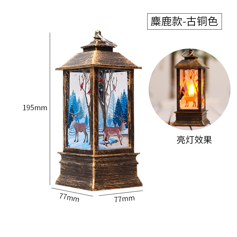 Cross-border christmas flame lanterns santa claus decoration christmas LED luminous ornament candlestick lamp