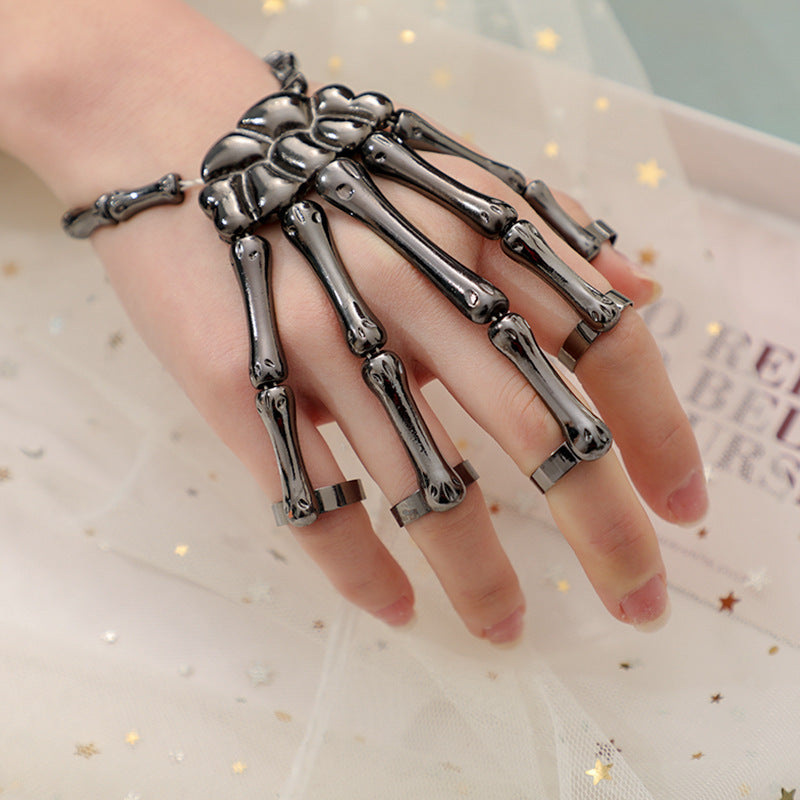 Halloween jewelry skull skeleton ghost claw finger bracelet masquerade finger ring bracelet accessories