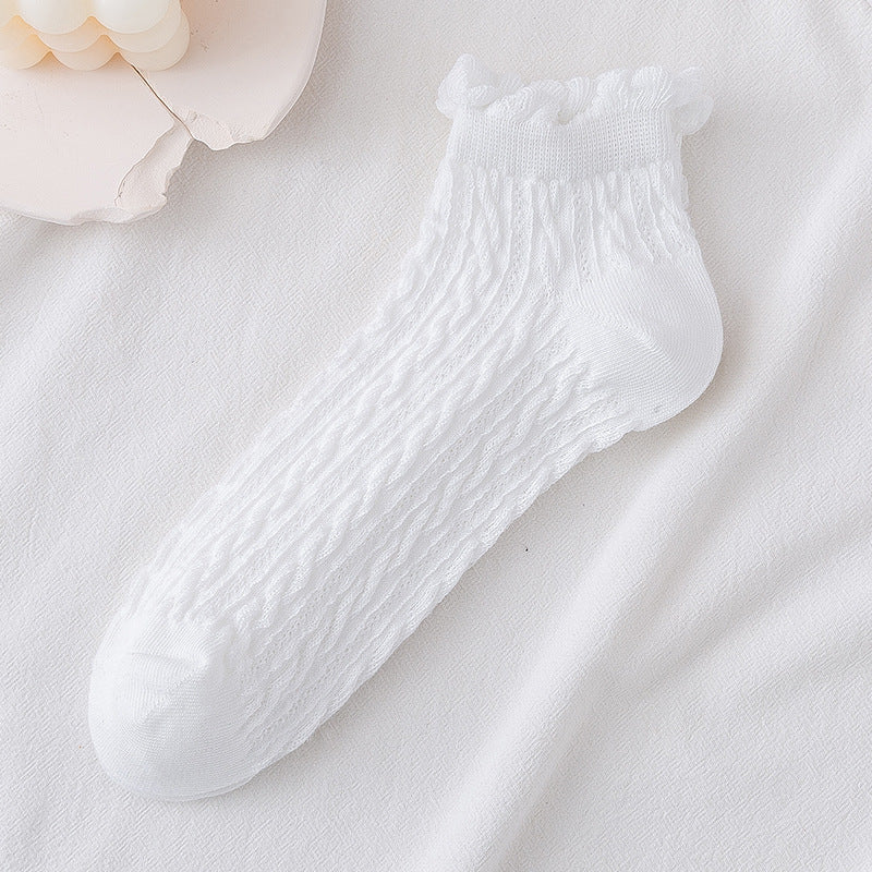 Socks female shallow mouth boat socks fungus lace ins tide cute cotton socks