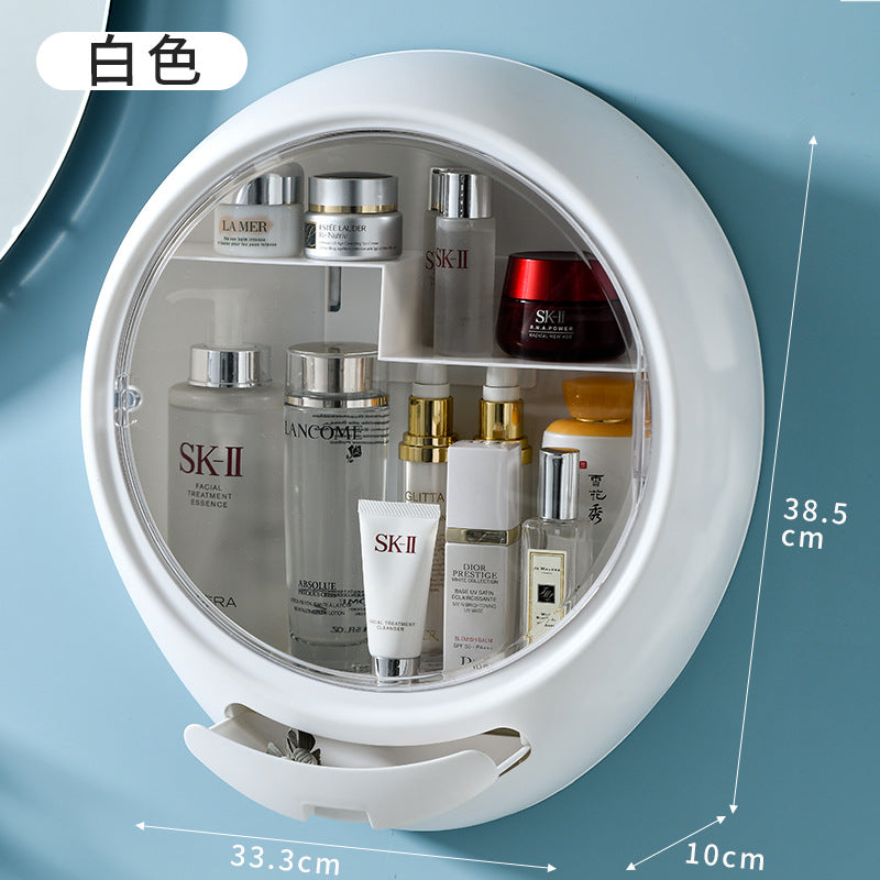 Cosmetic storage box hanging wall-mounted toilet hole-free dust-proof bathroom toilet skin care product rack