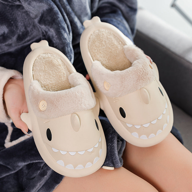 Cross-border explosion models Shark EVA home couple cotton slippers