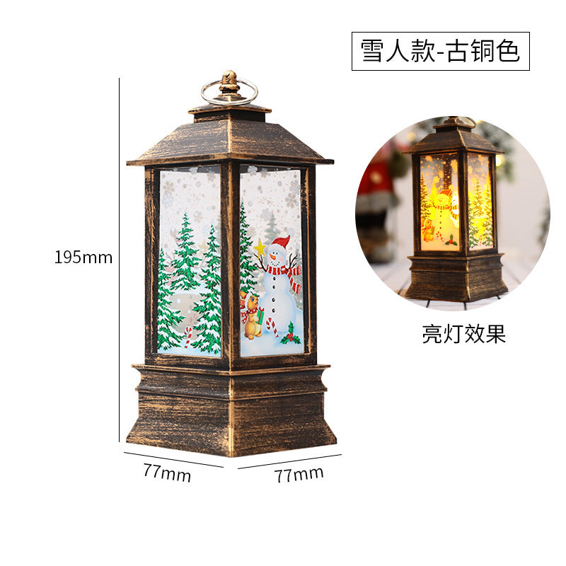 Cross-border christmas flame lanterns santa claus decoration christmas LED luminous ornament candlestick lamp