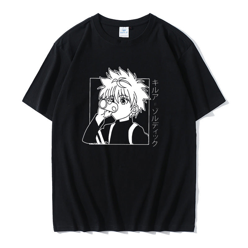 Japanese anime full-time hunter HUNTER�HUNTER personality handsome men's cartoon T-shirt sleeve top