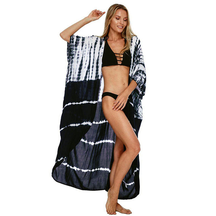 European and American women's smocks cotton tie-dye seaside beachwear vacation bikini