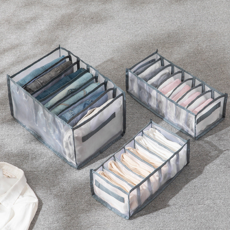 Clothes Storage Box Jeans Pants Sorting Box Wardrobe Wardrobe Clothes Drawer Separator Bag Mesh