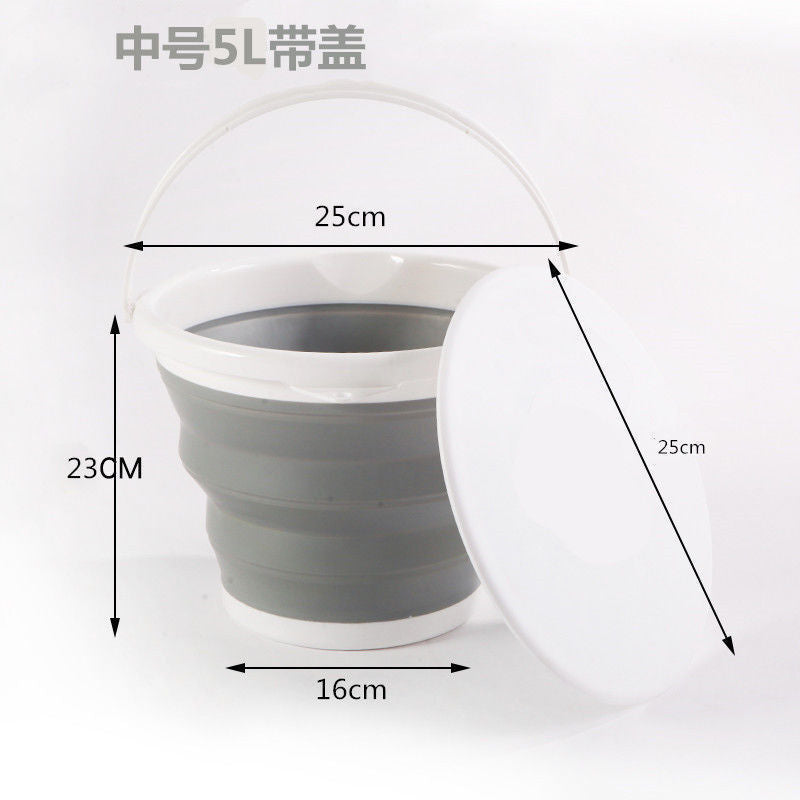 Folding bucket portable retractable plastic home portable thickened travel outdoor car wash bucket fishing