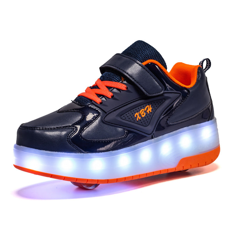 Skates boys and girls adult burst shoes single wheel LED colorful lights