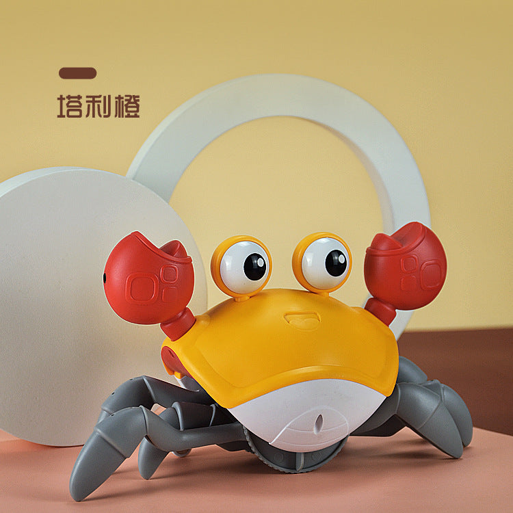 Cute electric crab with dynamic music cool lighting automatic induction obstacle avoidance interactive parent-child children's toys