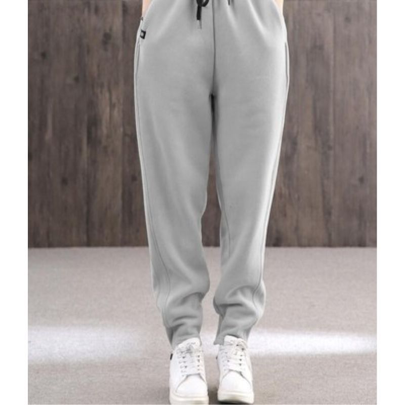 Cotton plus velvet sports pants women's thickened sweatpants large size casual pants loose and thin Korean style trousers