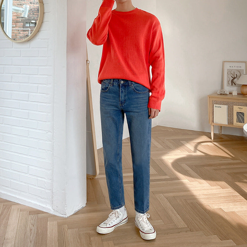 Korean style trendy slim-fitting handsome little feet pants