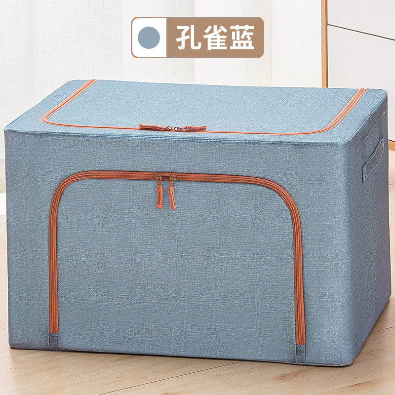 Clothes storage box imitation linen art household finishing box foldable wardrobe storage good clothes basket bag artifact