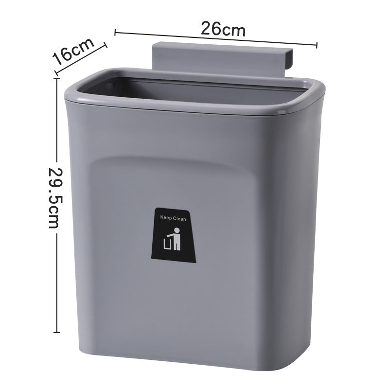 Thickened office sliding lid garbage basket household bedroom bathroom kitchen portable flip top kitchen waste wall-mounted trash can