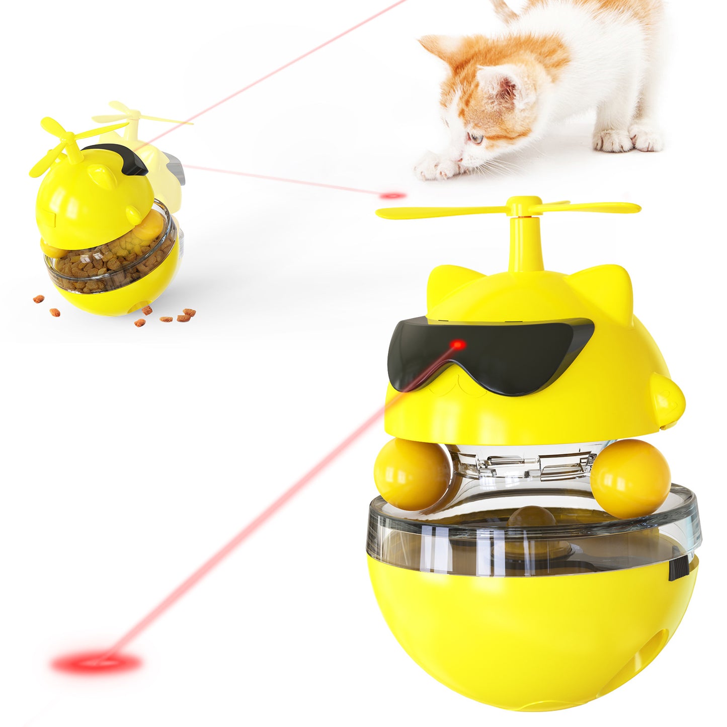 Pet supplies new product explosion model electric vocal tumbler laser infrared ray tease cat toy