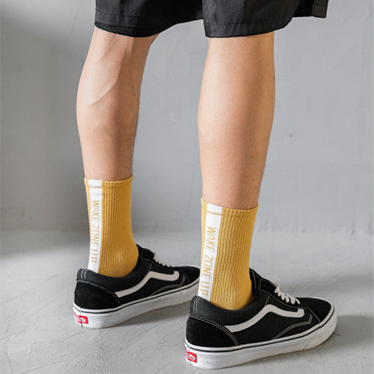 Socks male tube ins European and American tide socks men and women tube socks hip hop street wild skateboard socks personality trendy couples