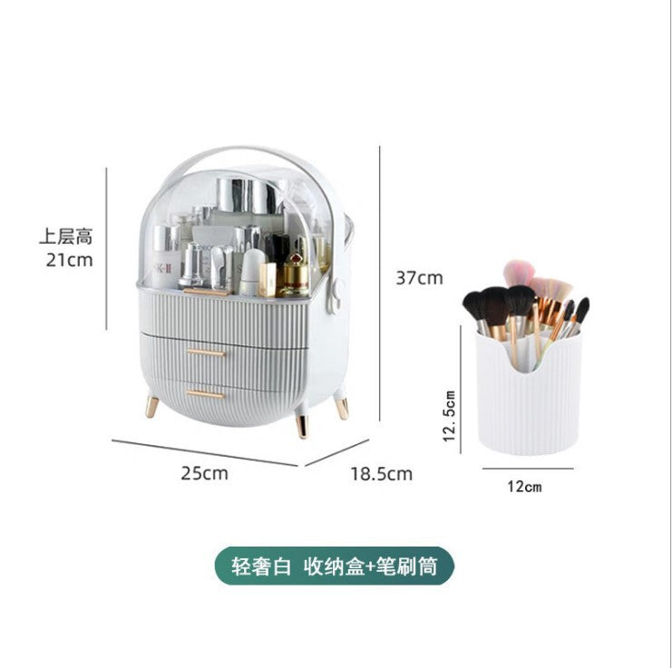 Light luxury cosmetic storage box portable large-capacity lipstick mask skin care products home desktop finishing rack