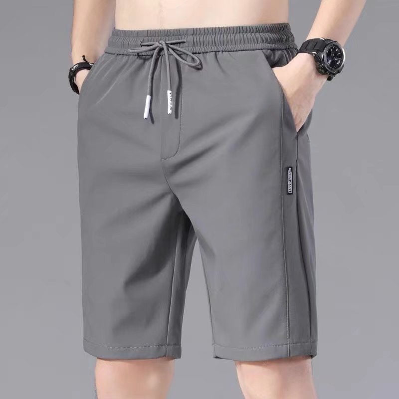 Men's loose large-size straight-leg overalls shorts black pants outdoor five-point pants casual shorts