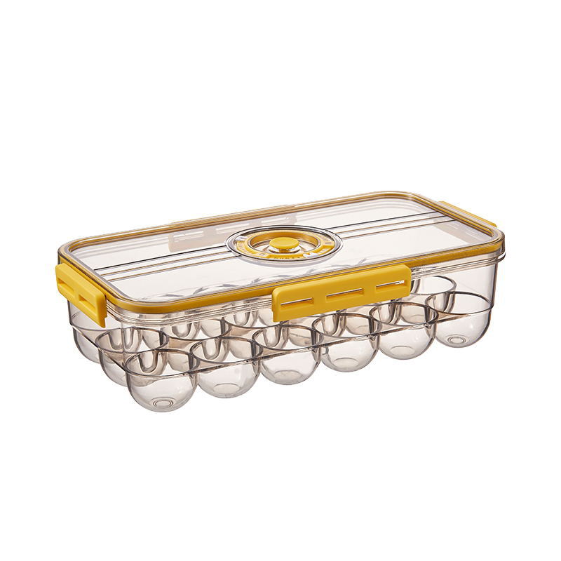 Rain dew plastic thickened 24 grid egg box kitchen finishing plastic PET transparent seal with lid egg storage box