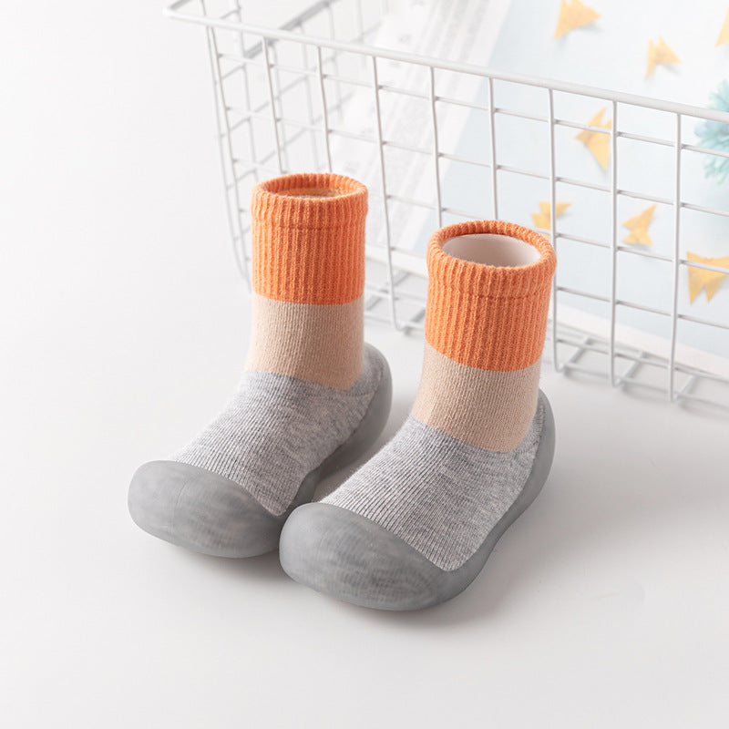 Baby Baotou anti-collision children's color matching socks shoes baby indoor non-slip soft-soled toddler shoes