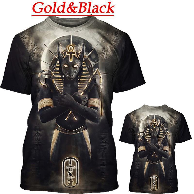 3D digital printing T-shirt Egyptian Pharaoh short-sleeved top men's t-shirt