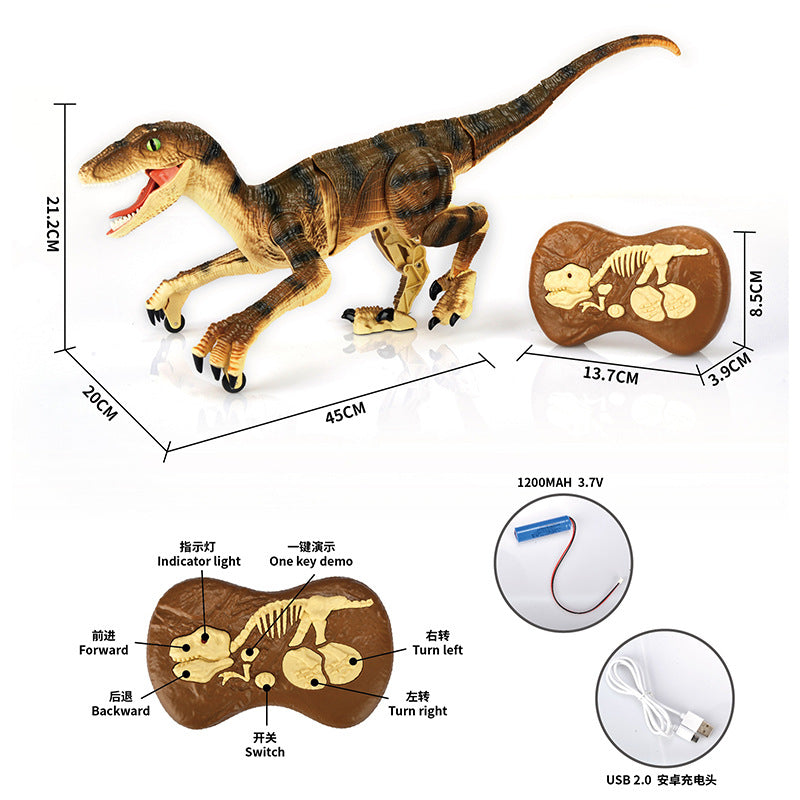 2.4G remote control simulation Velociraptor will take the intelligent electric realistic sound effect cross-border new product Jurassic dinosaur toy