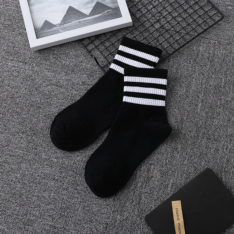 Student socks wild tube socks striped sports socks adult male