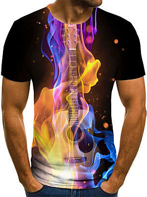 European and American new creative music art 3d digital printing short-sleeved T-shirt