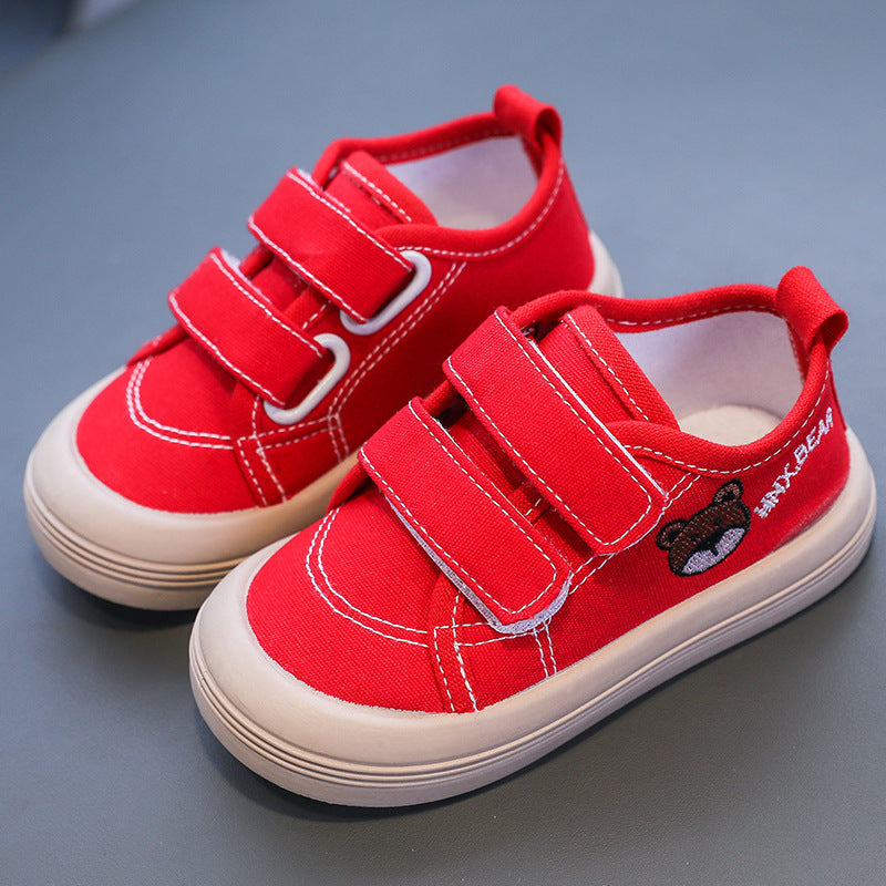 European and American Children's Canvas Shoes Boys Girls Skateboard Shoes Kindergarten Baby Shoes Soft Sole Sneakers