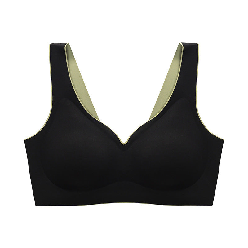 Seamless underwear Libra gathered no steel ring sleep ice silk sports bra