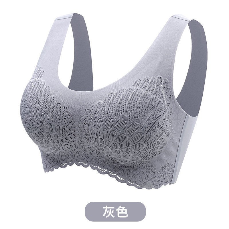 Women's non-marking and no steel ring gathering sports vest anti-sagging and breast-receiving sleep bra