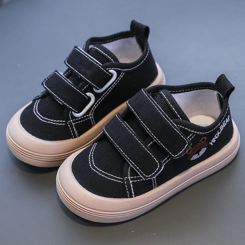 European and American Children's Canvas Shoes Boys Girls Skateboard Shoes Kindergarten Baby Shoes Soft Sole Sneakers