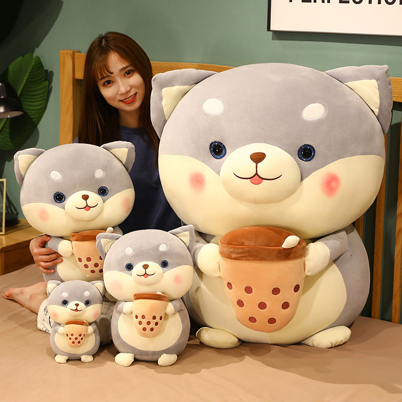 New Milk Tea Dog Plush Toy Large Doll Ragdoll Girls Children Gifts