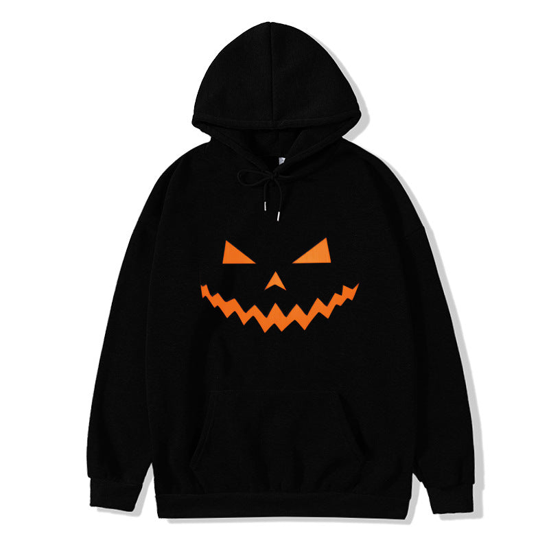 New pumpkin monster expression hoodie couple Halloween sweater long-sleeved loose casual jacket