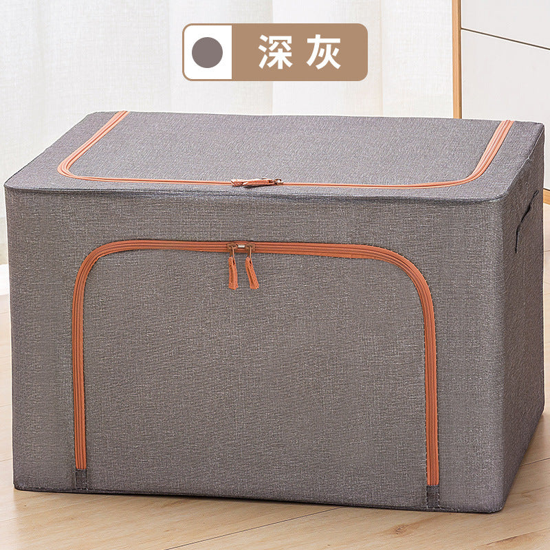 Clothes storage box imitation linen art household finishing box foldable wardrobe storage good clothes basket bag artifact