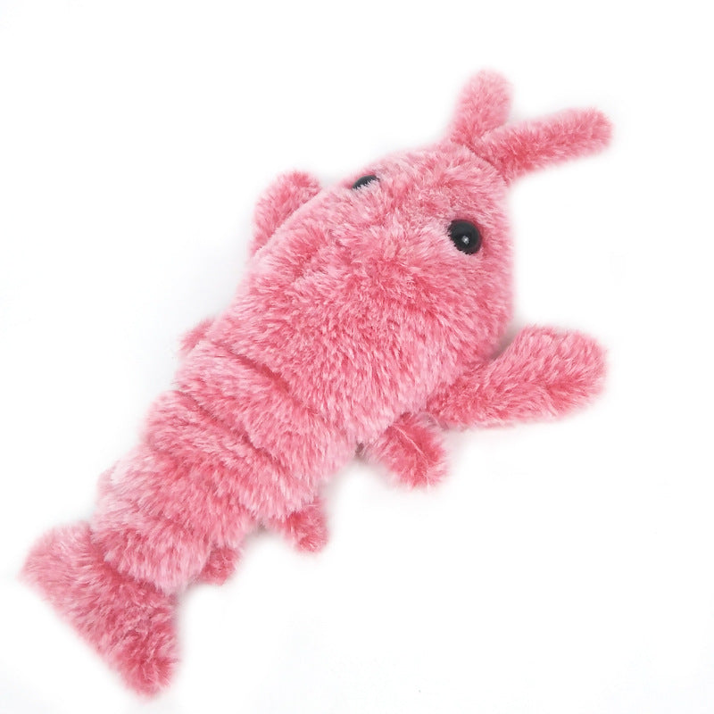 Electric jumping shrimp USB charging simulation lobster funny cat plush toy