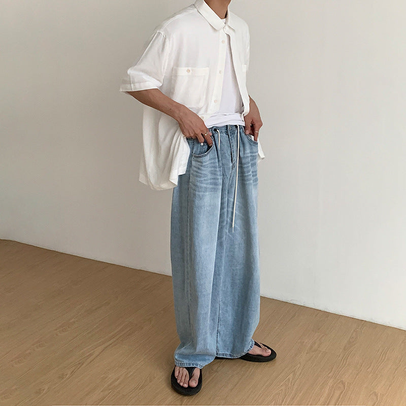 Korean Trend Casual Pants Mopping Wide Leg Pants