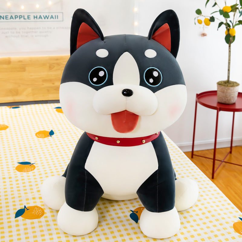 Cartoon cute pet husky doll plush toy girl bed accompany sleeping pillow doll birthday gift doll