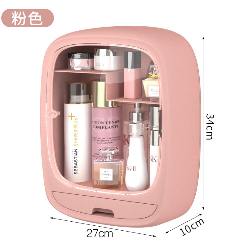 Cosmetic storage box hanging wall-mounted toilet hole-free dust-proof bathroom toilet skin care product rack