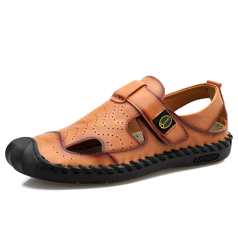 Men's sandals leather new trendy summer casual non-slip dual-purpose beach shoes outdoor sandals