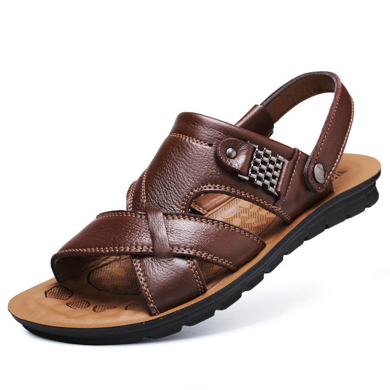 European and American cross-border leather beach sandal and slippers